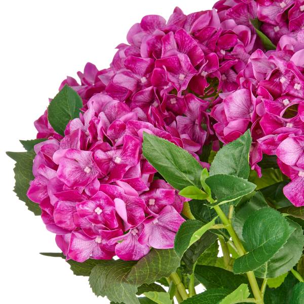 Kunstblume Hortensien Polyethylen / Polyester - Grün / Pink