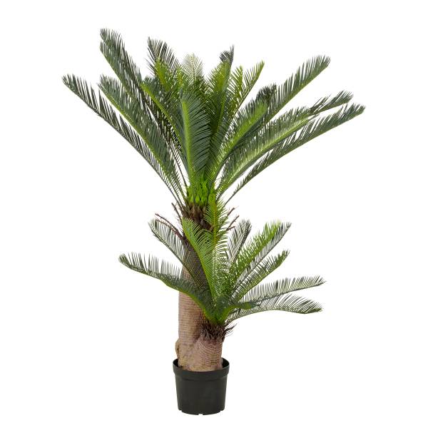 Palmier Cycas artificiel polyéthylène - vert / brun