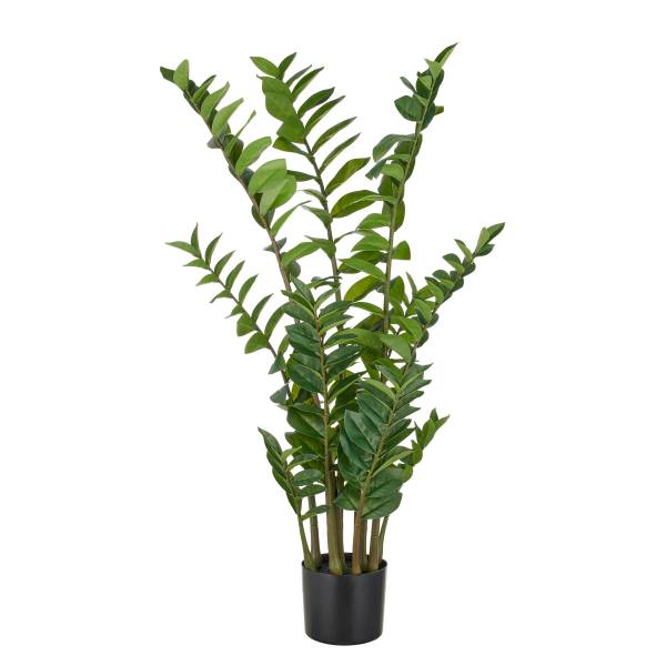 Kunstpflanze Zamifolia Polyethylen - Grün / Schwarz - Höhe: 110 cm