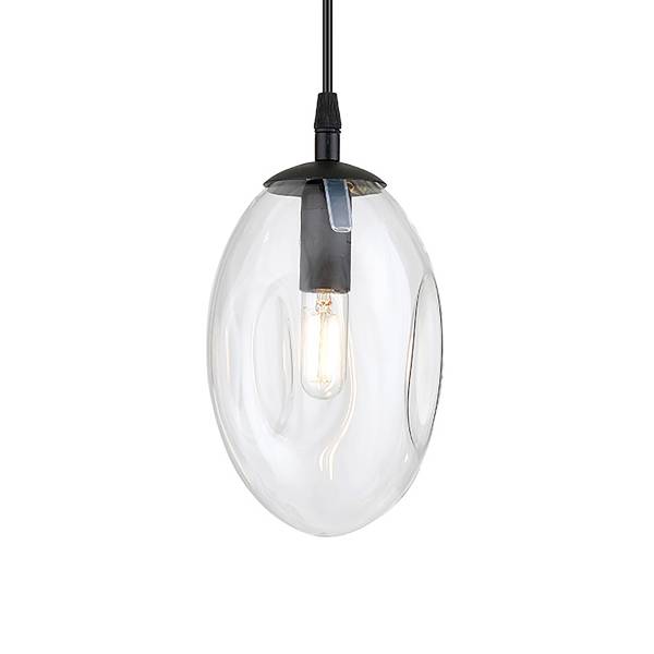 Suspension Astral type A Acier / verre transparent - Translucide - Nb d'ampoules : 1