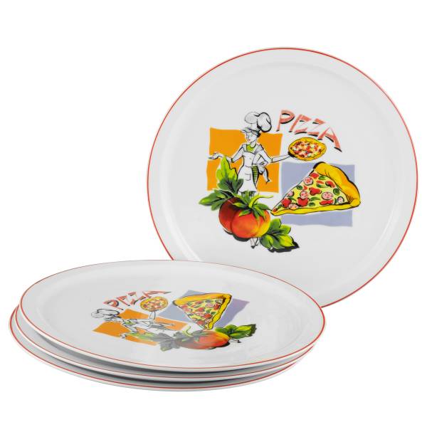 Pizzateller Milano Sofia 4er-Set Porzellan - Mehrfarbig