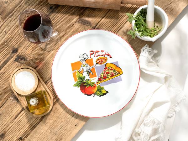 Pizzateller Milano Sofia 4er-Set Porzellan - Mehrfarbig