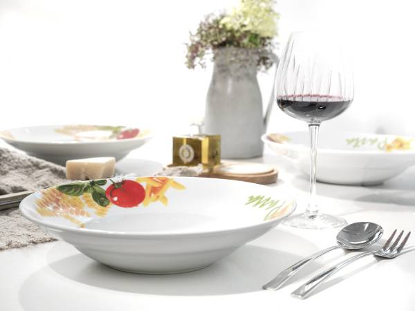 Pastateller Milano Pasta 4er-Set Porzellan - Mehrfarbig