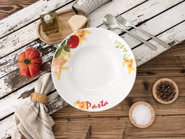 Pastateller Milano Pasta 4er-Set Porzellan - Mehrfarbig
