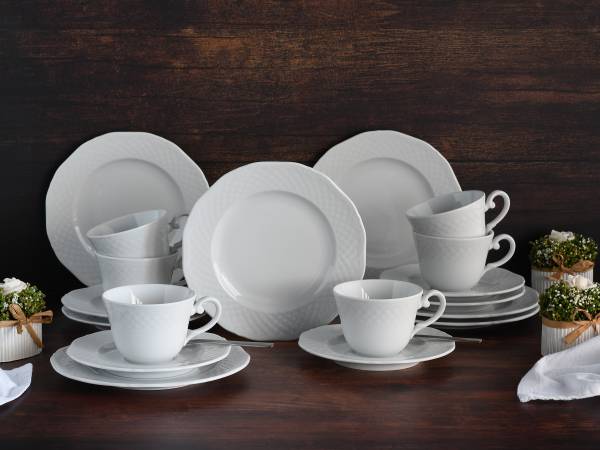 Kaffeeservice Arianne 18-teilig Porzellan - Weiß