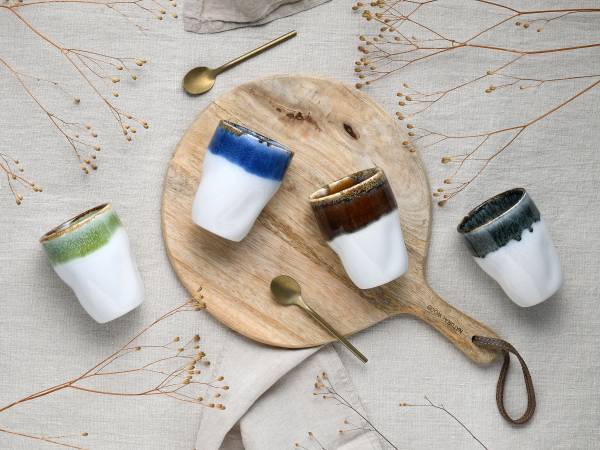 Kaffeebecher Squeezy Cascade 4er-Set Keramik - Mehrfarbig