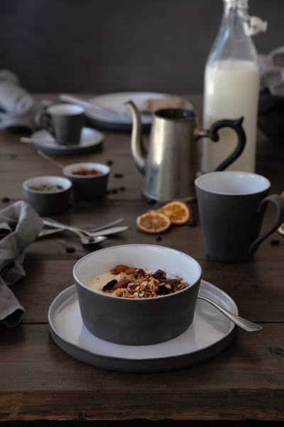 Kombiservice Lagoa Eco 5-teilig Typ B Keramik - Taupe / Weiß