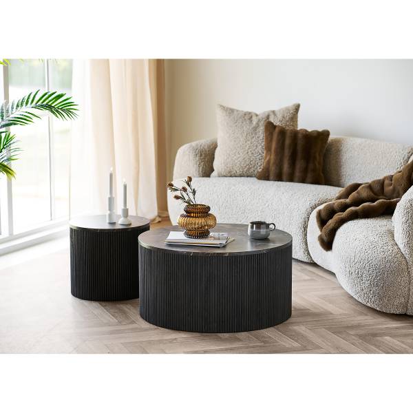 Beistelltisch Gookins Marmor Braun Dekor / Dunkelbraun