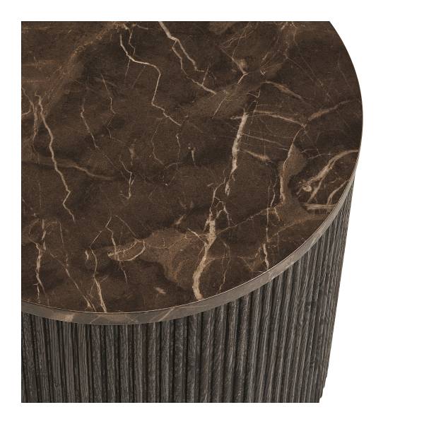 Beistelltisch Gookins Marmor Braun Dekor / Dunkelbraun