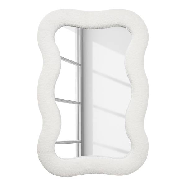 Specchio Pimmit Tessuto teddy - Bianco