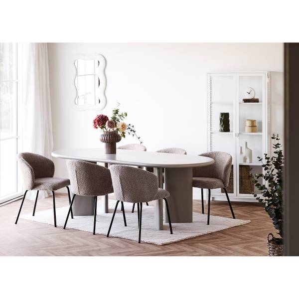Specchio Pimmit Tessuto teddy - Bianco
