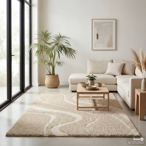 Hochflorteppich Naro Polyester - Beige - 200 x 290 cm