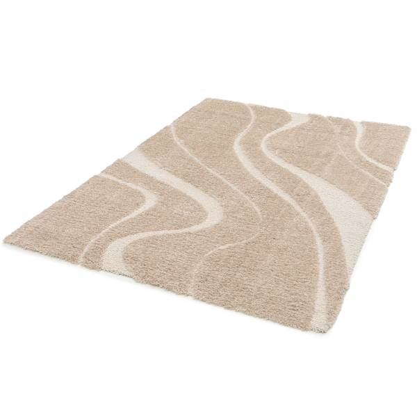 Hochflorteppich Naro Polyester - Beige - 200 x 290 cm