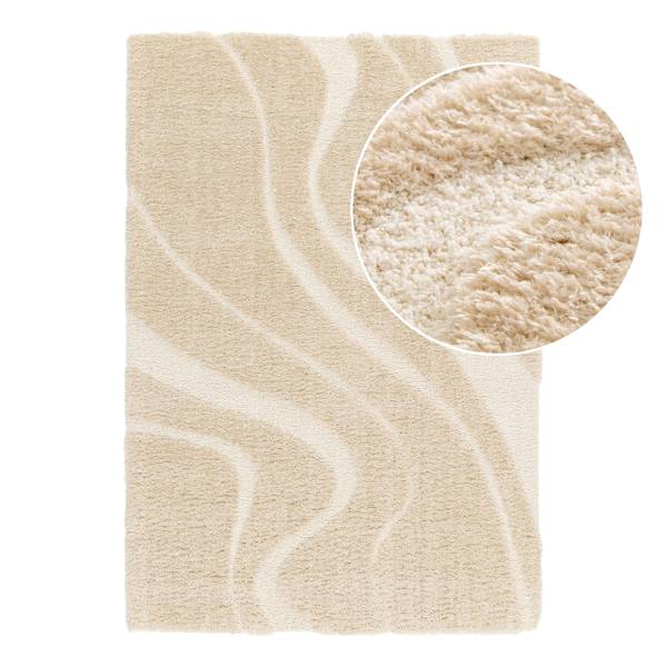 Hochflorteppich Naro Polyester - Beige - 200 x 290 cm