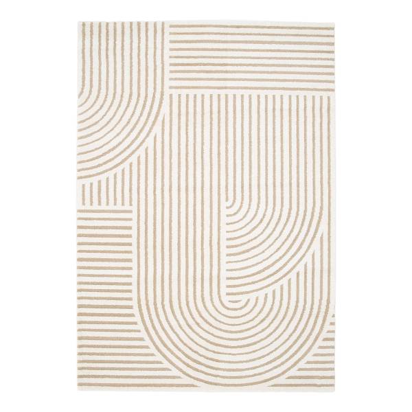 Hochflorteppich Lioraen Polypropylen / Polyester - Weiß / Beige - 160 x 230 cm