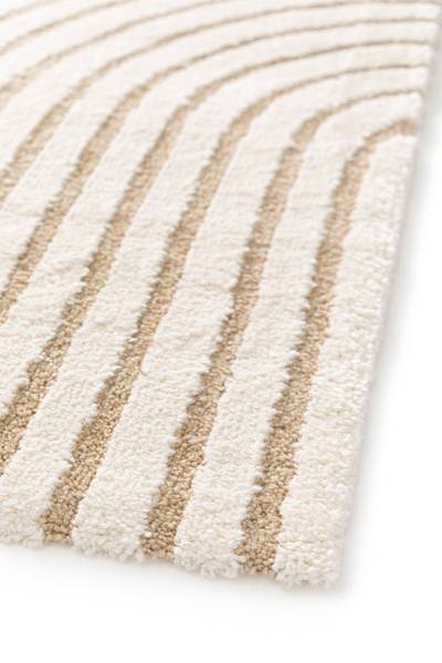 Hochflorteppich Lioraen Polypropylen / Polyester - Weiß / Beige - 160 x 230 cm