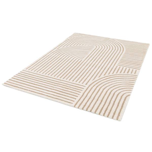 Hochflorteppich Lioraen Polypropylen / Polyester - Weiß / Beige - 160 x 230 cm