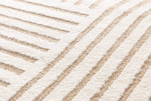 Hochflorteppich Lioraen Polypropylen / Polyester - Weiß / Beige - 160 x 230 cm