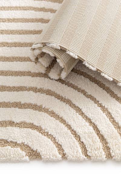 Hochflorteppich Lioraen Polypropylen / Polyester - Weiß / Beige - 160 x 230 cm
