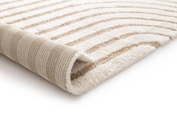 Hochflorteppich Lioraen Polypropylen / Polyester - Weiß / Beige - 160 x 230 cm