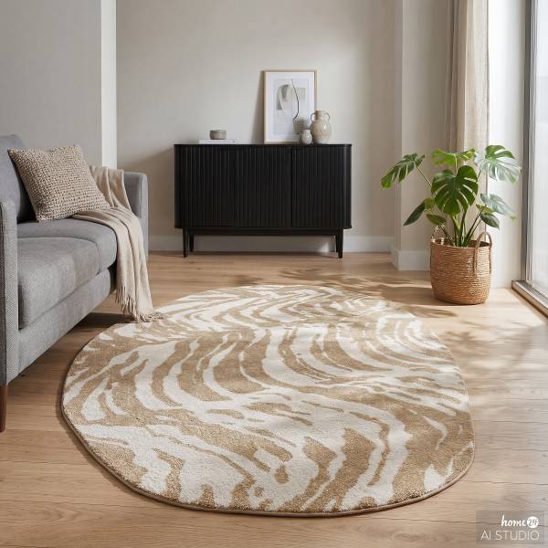 Hochflorteppich Liora Polypropylen / Polyester - Beige / Creme - 160 x 229 cm