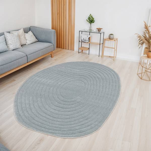 Hochflorteppich Lumy Polypropylen / Polyester - Blau - 160 x 229 cm