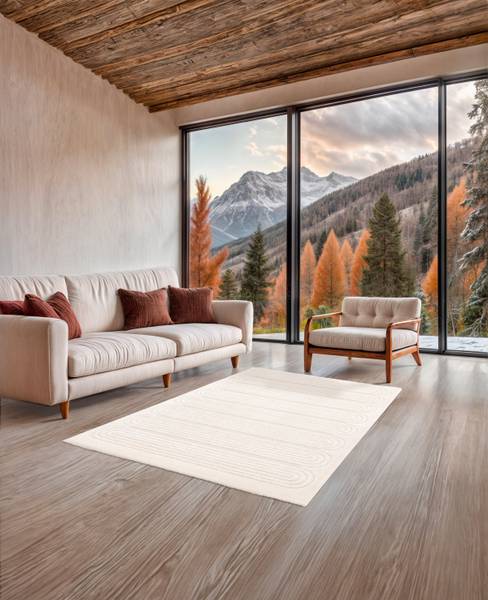 Tappeto pelo lungo Lumar Polipropilene / Poliestere - Bianco - 160 x 230 cm