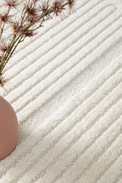 Tappeto pelo lungo Lumar Polipropilene / Poliestere - Bianco - 160 x 230 cm