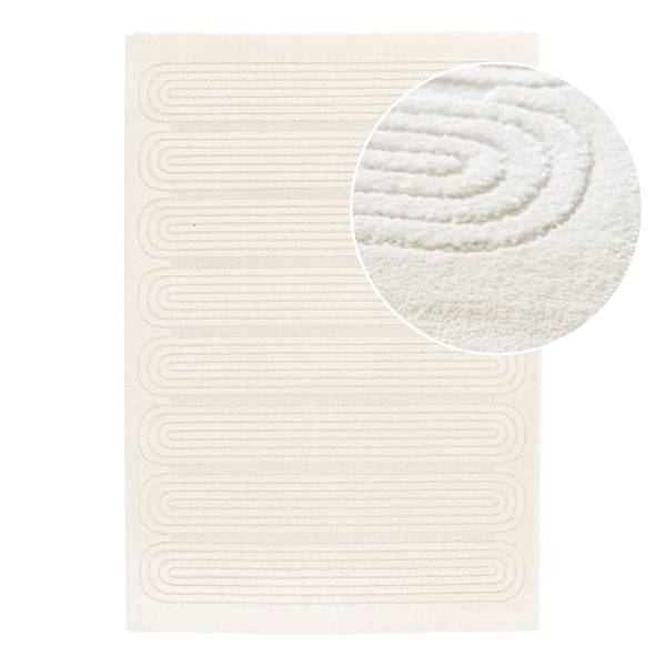 Tappeto pelo lungo Lumar Polipropilene / Poliestere - Bianco - 160 x 230 cm