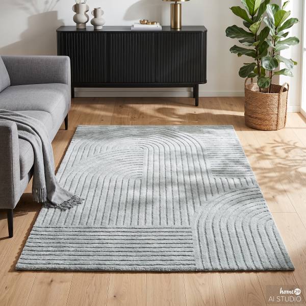 Tapis poils longs Lioraen Polypropylène / Polyester - Bleu - 160 x 230 cm