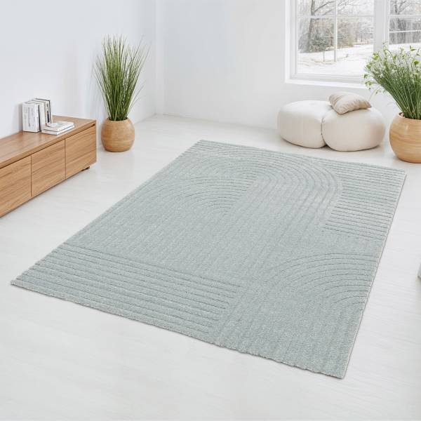 Tapis poils longs Lioraen Polypropylène / Polyester - Bleu - 160 x 230 cm