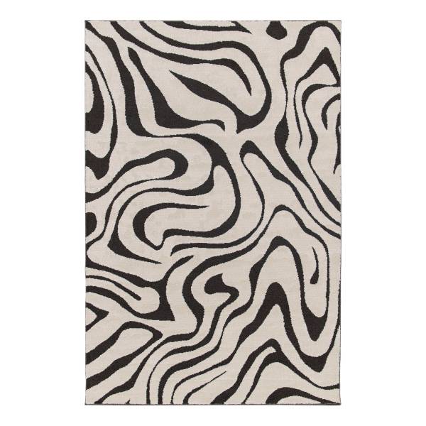 Kurzflorteppich Ario Polypropylen / Polyester - Weiß / Schwarz - 200 x 290 cm
