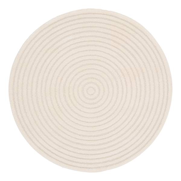 Hochflorteppich Lora Polypropylen / Polyester - Weiß / Beige - 200 x 200 cm