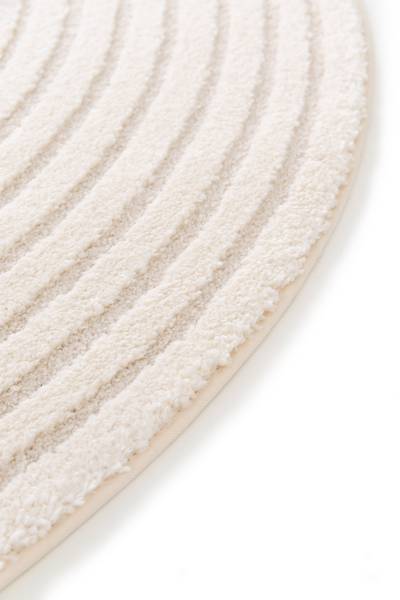 Hochflorteppich Lora Polypropylen / Polyester - Weiß / Beige - 200 x 200 cm