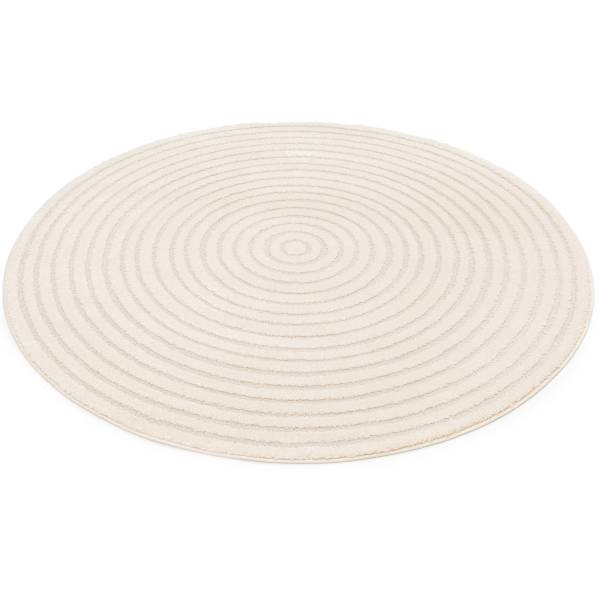 Hochflorteppich Lora Polypropylen / Polyester - Weiß / Beige - 200 x 200 cm