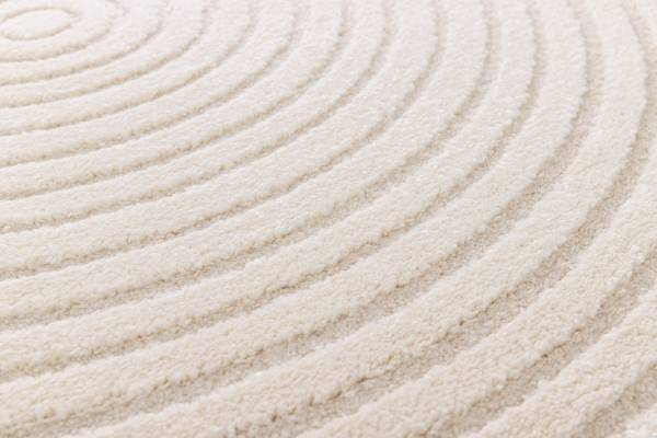 Hochflorteppich Lora Polypropylen / Polyester - Weiß / Beige - 200 x 200 cm