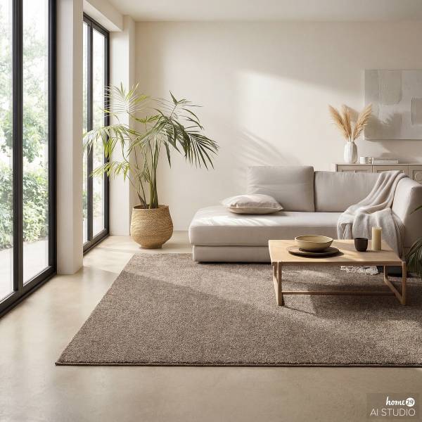 Hochflorteppich Lyraea Polypropylen - Sand - 140 x 200 cm