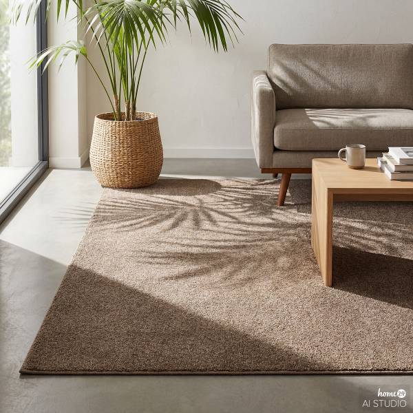 Hochflorteppich Lyraea Polypropylen - Sand - 140 x 200 cm