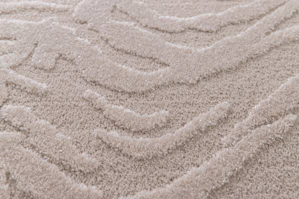 Tapis poils longs Liva Polypropylène / Polyester - Beige - 160 x 160 cm