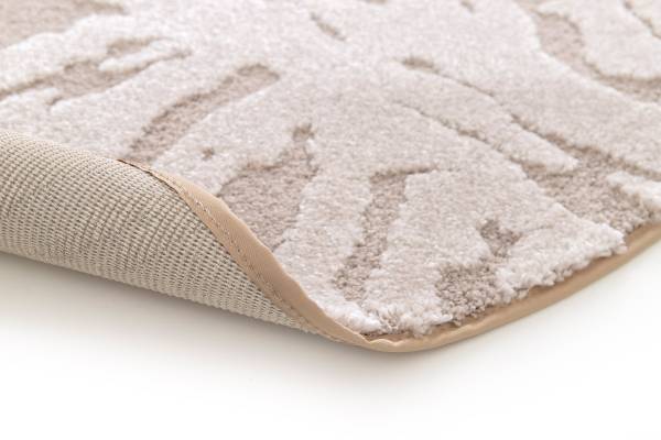Tapis poils longs Liva Polypropylène / Polyester - Beige - 160 x 160 cm