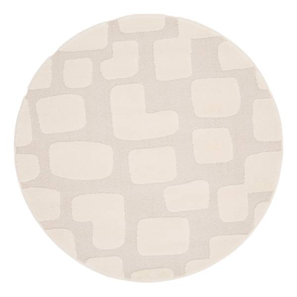 Tappeto pelo lungo Lorea Polipropilene / Poliestere - Bianco / Beige - 160 x 160 cm