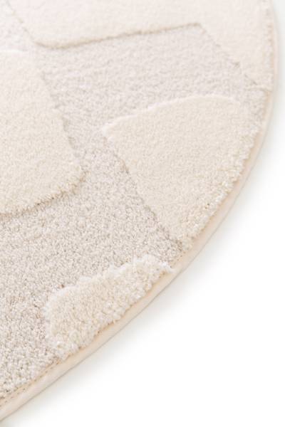 Tappeto pelo lungo Lorea Polipropilene / Poliestere - Bianco / Beige - 160 x 160 cm