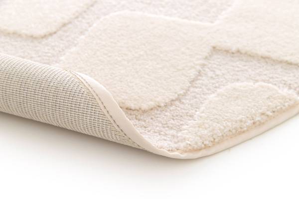 Tappeto pelo lungo Lorea Polipropilene / Poliestere - Bianco / Beige - 160 x 160 cm
