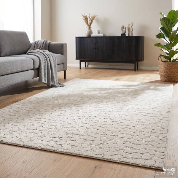 Tappeto a pelo corto Aera Polypropylen / Polyester - Creme - 160 x 230 cm