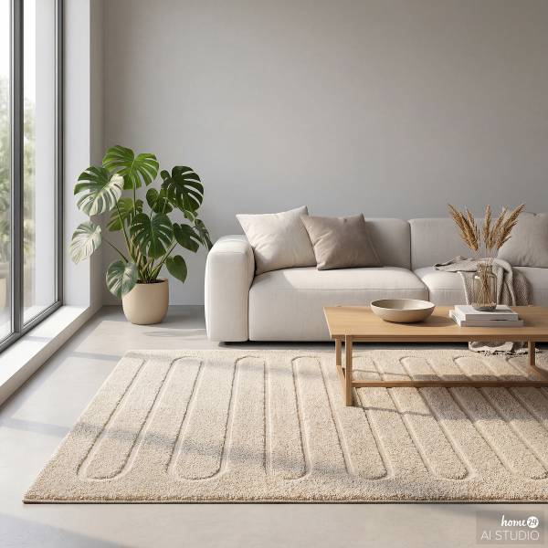 Hochflorteppich Mova Polyester - Grau - 160 x 230 cm