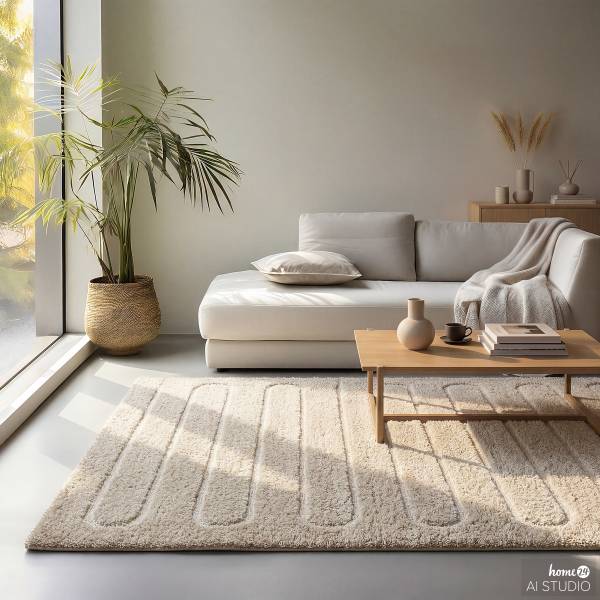 Hochflorteppich Mova Polyester - Grau - 160 x 230 cm
