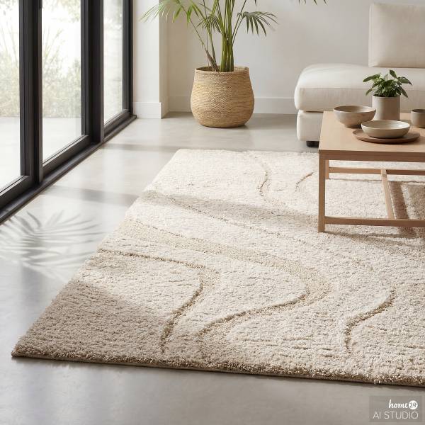 Hochflorteppich Naro Polyester - Weiß - 160 x 230 cm