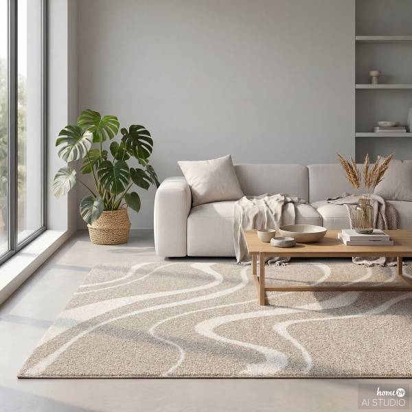 Hochflorteppich Naro Polyester - Grau - 160 x 230 cm