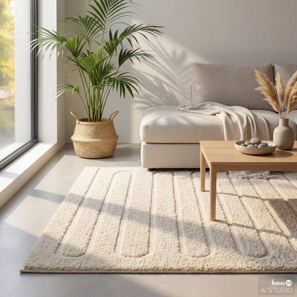 Hochflorteppich Mova Polyester - Weiß - 200 x 290 cm