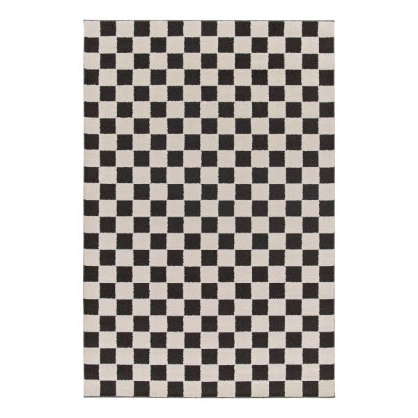 Kurzflorteppich Arina Polypropylen / Polyester - Weiß / Schwarz - 160 x 230 cm